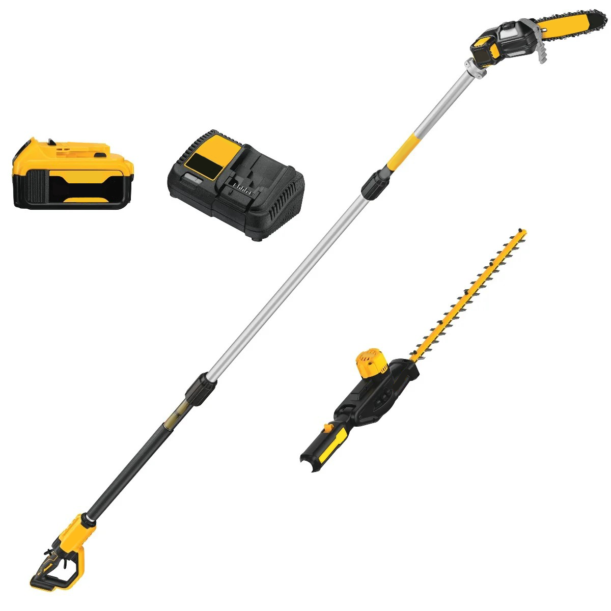 20V Cordless Pole Saw and Pole Hedge Trimmer Combo Kit