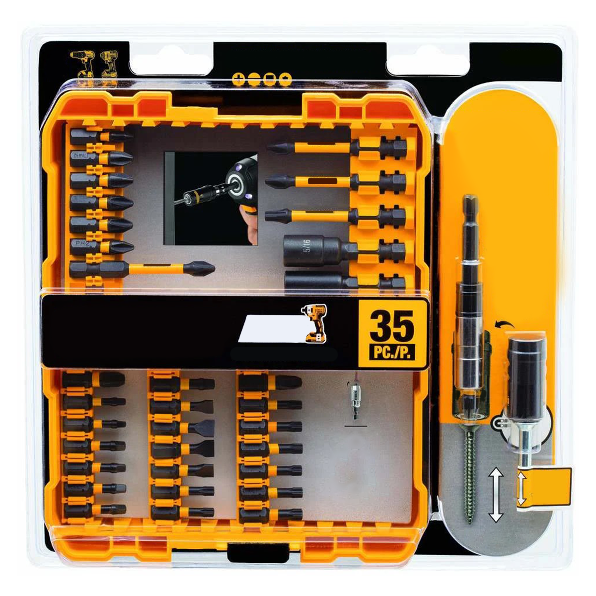 35-Piece Impact Screwdriving Bit Set
