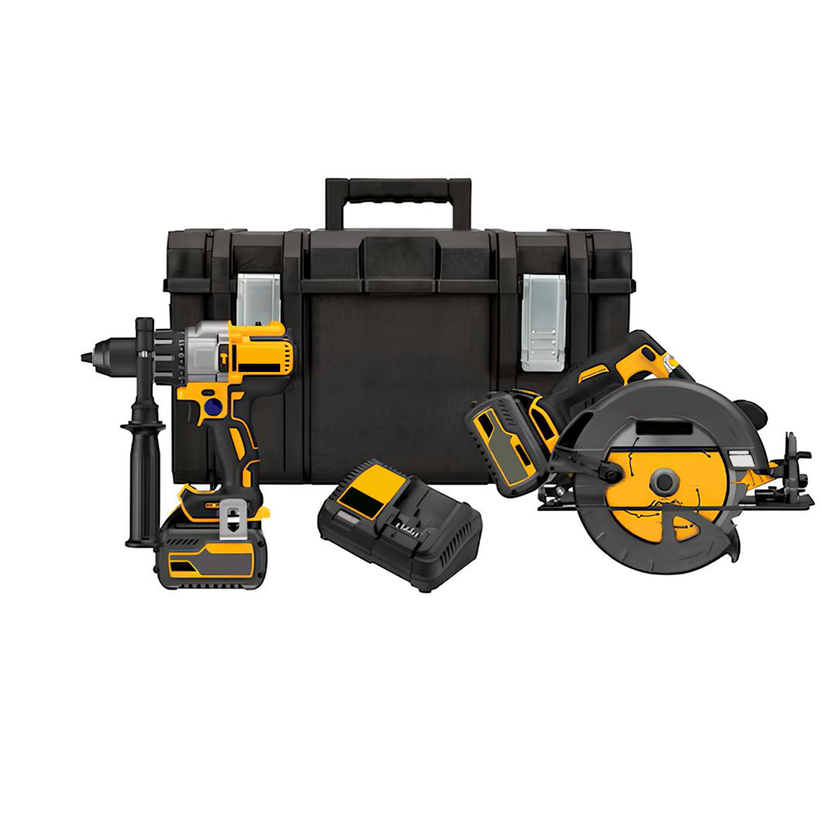 60V Cordless Hammer Drill and 7‑1/4" Circular Saw Combo Kit with Tool Storage System