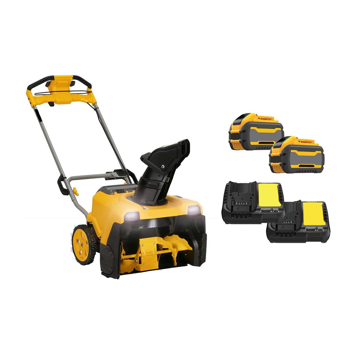 60V Cordless Single-Stage Snow Blower with Batteries and Chargers
